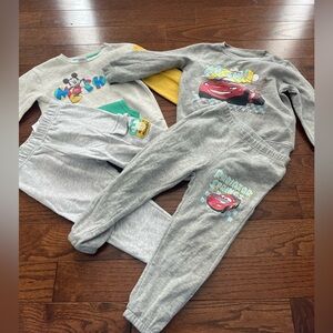 Disney Mickey and Cars Gray Kids Sweat Sets